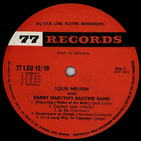 Louis Nelson With The Barry Martyn's Ragtime Band - The Nelson Touch