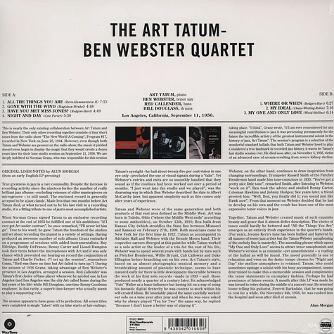 Art Tatum & Ben Webster - Quartet