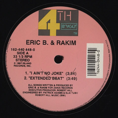 Eric B. & Rakim - I Ain't No Joke