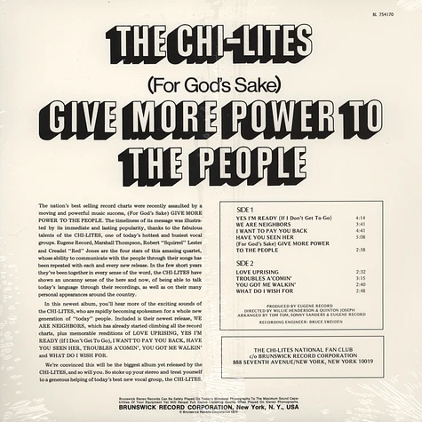 Chi-Lites - (For God's Sake) Give More Power To The People