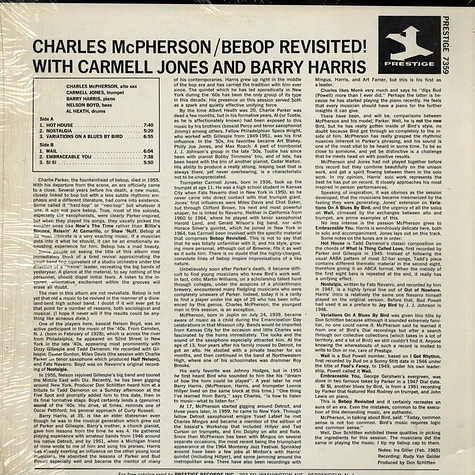 Charles McPherson - Be-Bop Revisited