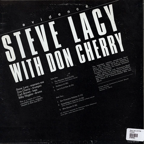 Steve Lacy with Don Cherry - Evidence