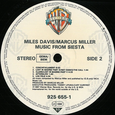 Miles Davis / Marcus Miller - Music From Siesta