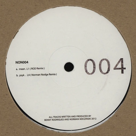Maan / Psyk - Non004 Norman Nodge & Rod Remixes
