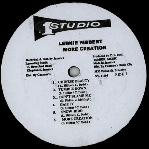 Lennie Hibbert - More Creation