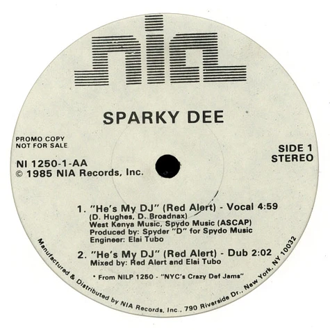 Sparky D - He's My DJ (Red Alert) / She's So Def