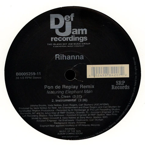 Rihanna - Pon de replay remix feat. Elephant Man