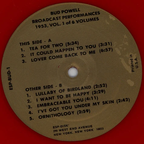 Bud Powell - Broadcast Performances 1953, Vol. 1 Of 6 Volumes