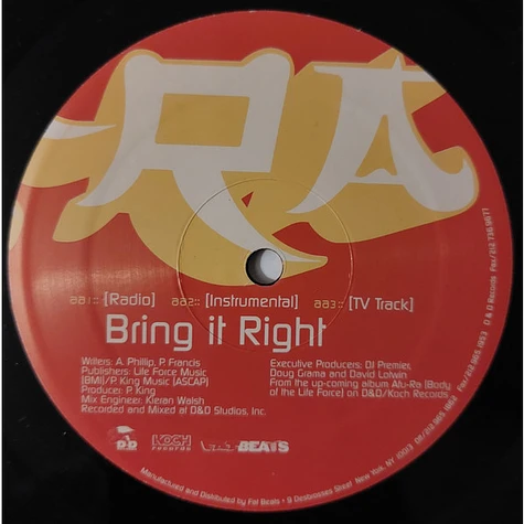 Afu-Ra - Equality / Bring It Right