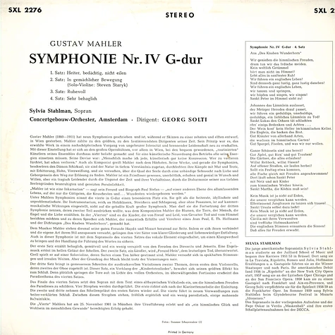 Gustav Mahler - Concertgebouw-Orchestra / Georg Solti - Symphonie Nr. IV