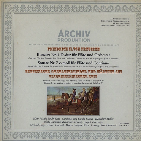 Friedrich II. von Preussen - Konzert Für Flöte Und Orchester / Sonate Für Flöte Und Continuo
