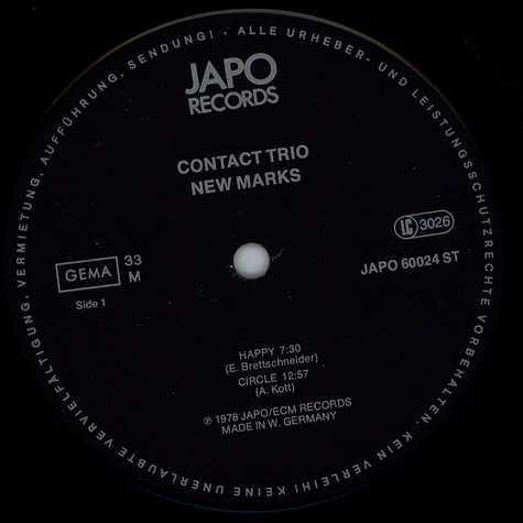 Contact Trio - New Marks