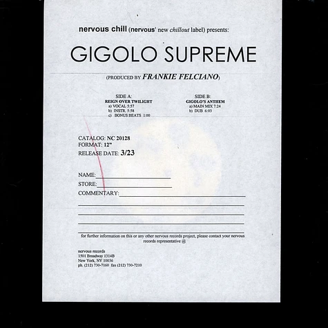Gigolo Supreme - Reign Over Twilight / Gigolo's Anthem