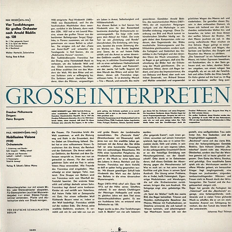 Max Reger / Paul Hindemith - Bongartz / Dresdner Philharmonie - Op.128 / Nobilissima Visione