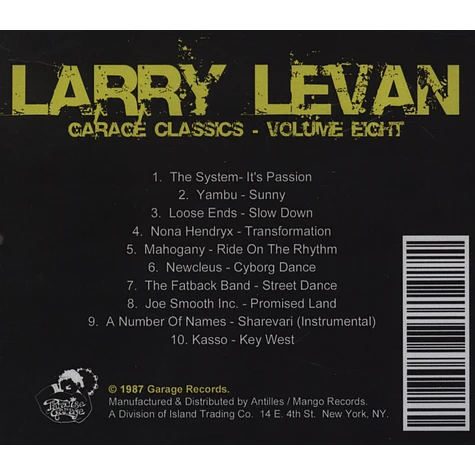 Larry Levan - Garage Classics Volume 8