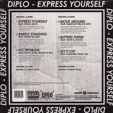 Diplo X Rane Serato - Express Yourself Serato Vinyl Collab