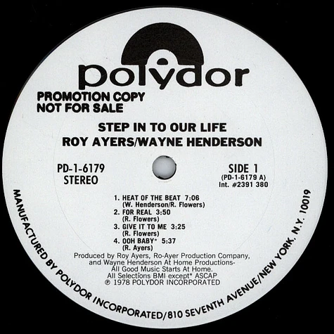 Roy Ayers & Wayne Henderson - Step In To Our Life