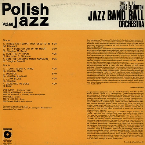 Jazz Band Ball Orchestra - Tribute To Duke Ellington