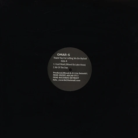 Omar S - Thank You For Letting Me Be Myself (Vinyl ABCD)