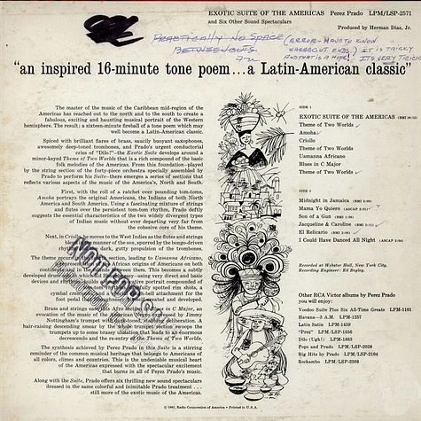 Perez Prado And His Orchestra - Exotic Suite Of The Americas