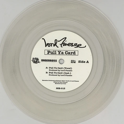 Lord Finesse - Pull Ya Card / Check Me Out Baby Pah Clear Vinyl