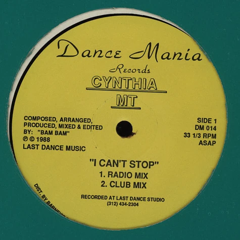 Cynthia MT - I Can't Stop