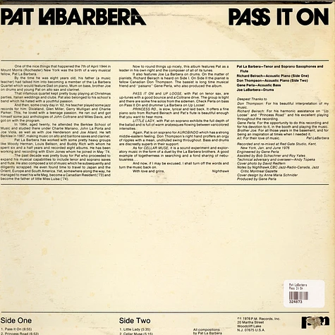 Pat LaBarbera - Pass It On