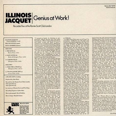 Illinois Jacquet - Genius At Work!