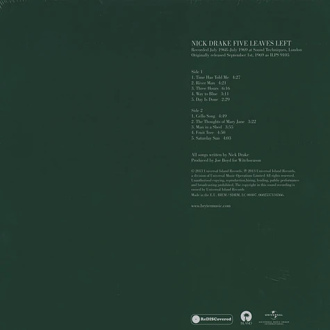 Nick Drake - Five Leaves Left Deluxe Edition