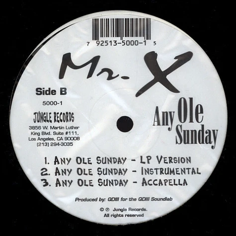 Mr. X - Any Ole Sunday