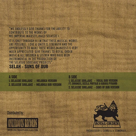 Addis Pablo & The Sons Of Dub - Selassie Souljahz Melodica Version