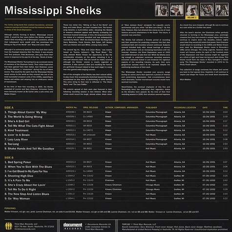 Mississippi Sheiks - Complete Recorded Works in Chronological Order Volume 3