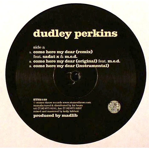 Dudley Perkins - Come Here My Dear / All For You