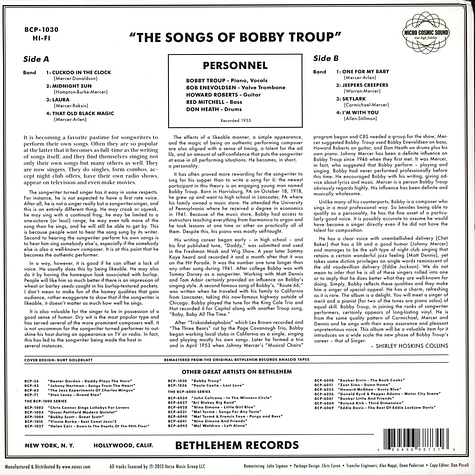 Bobby Troup - Songs Of Bobby Troup