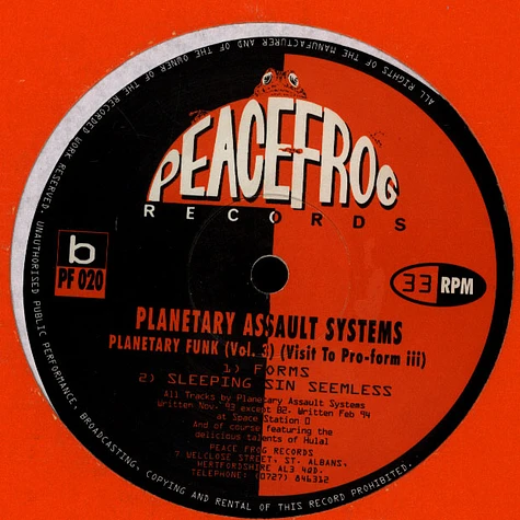 Planetary Assault Systems - Planetary Funk Vol. 3 (Visit To Pro-form iii)