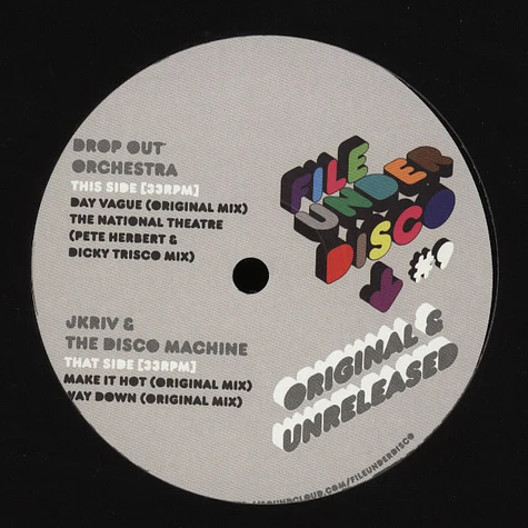 Drop Out Orchestra / JKriv & The Disco Machine - Original And Unreleased