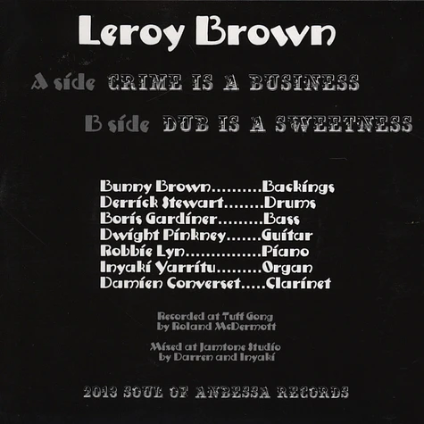 Leroy Brown - Crime Is A Business