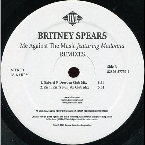 Britney Spears Featuring Madonna - Me Against The Music (Remixes)
