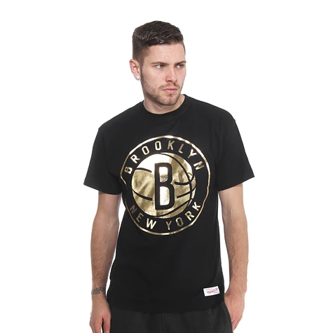 Mitchell & Ness - Brooklyn Nets NBA Big Logo Traditional T-Shirt (Black&Gold Pack)