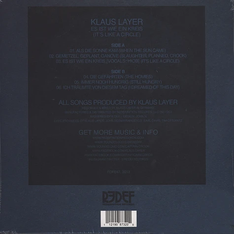 Klaus Layer - Es Ist Wie Ein Kreis (It's Like A Circle) Colored Vinyl