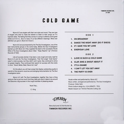 Myron & E with The Soul Investigators - Cold Game
