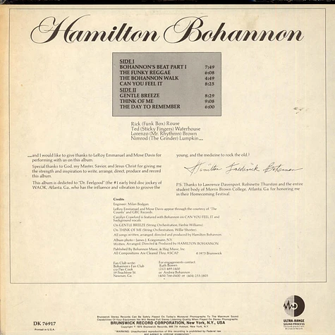 Hamilton Bohannon - Bohannon