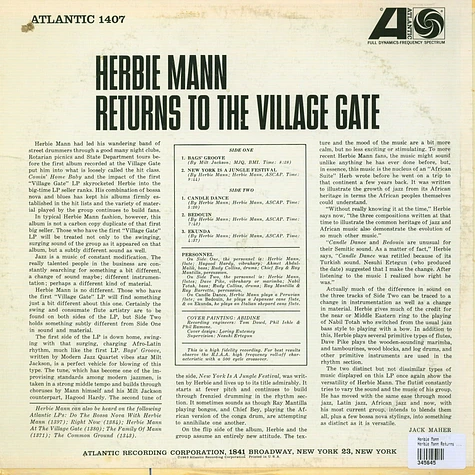Herbie Mann - Herbie Mann Returns To The Village Gate