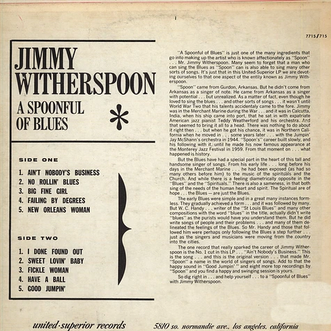 Jimmy Witherspoon - A Spoonful Of Blues