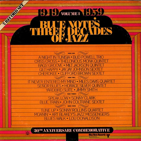 V.A. - Blue Note's Three Decades Of Jazz - Volume 1 - 1949 - 1959