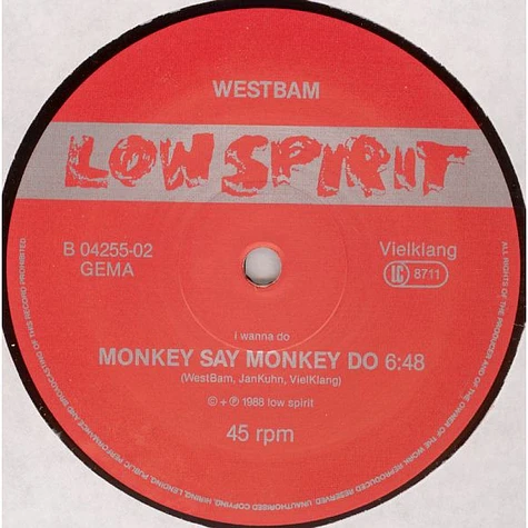 WestBam - Disco Deutschland / Monkey Say Monkey Do