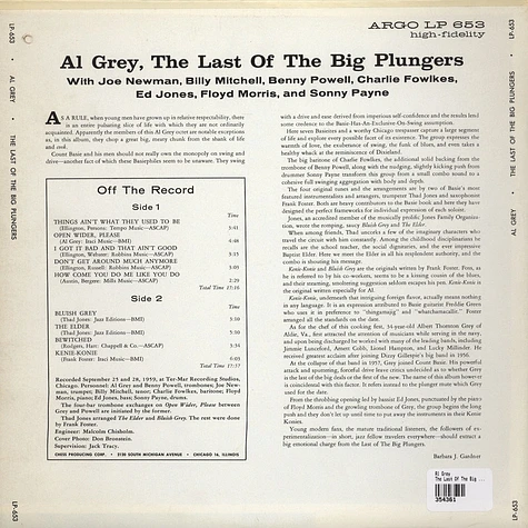 Al Grey And The Basie Wing - The Last Of The Big Plungers