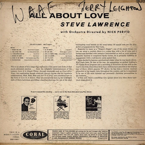 Steve Lawrence - All About Love