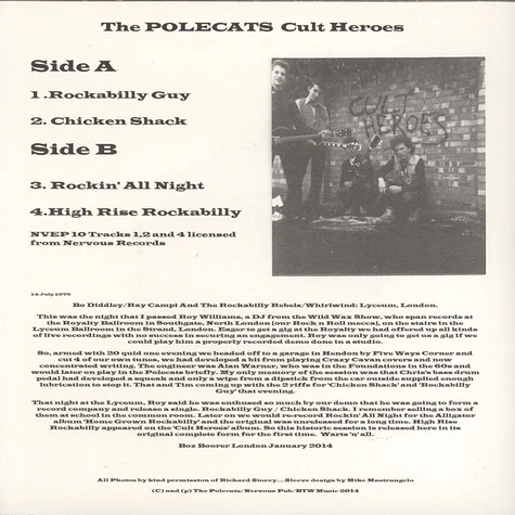 Polecats - Cult Heroes EP - The 79 Session