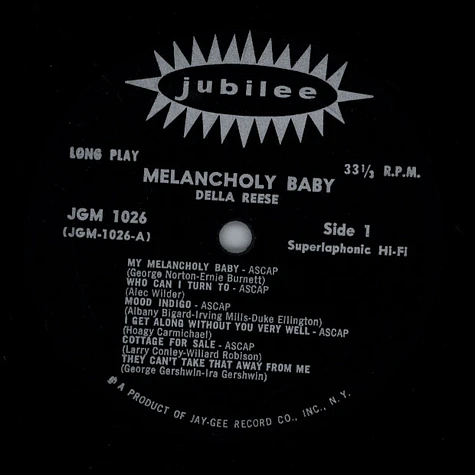 Della Reese - Melancholy Baby